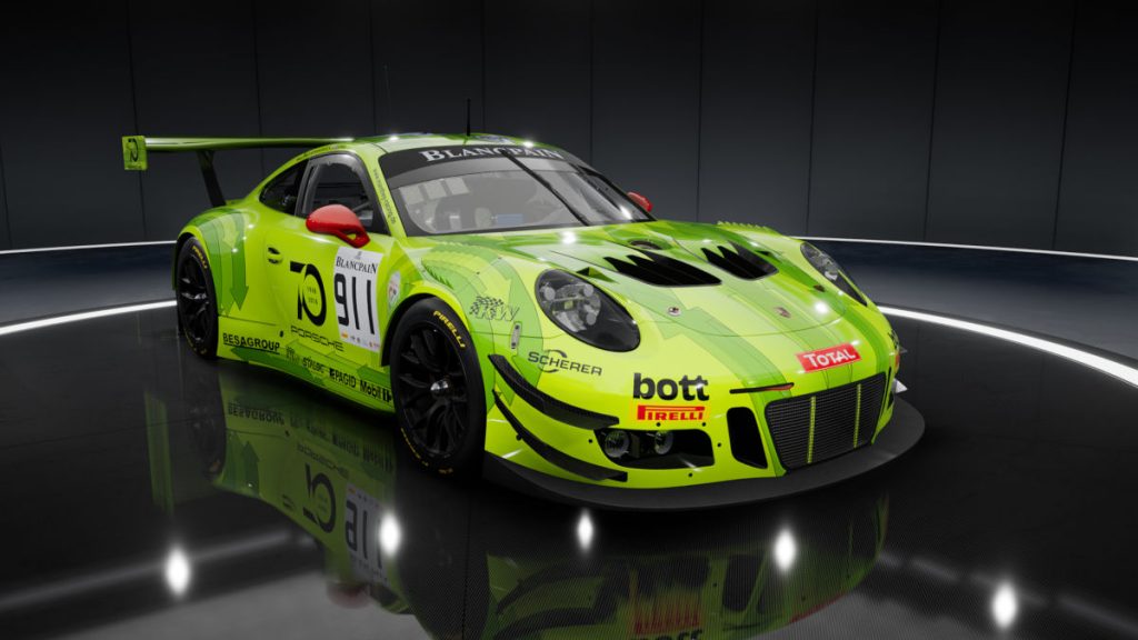 Assetto Corsa Competizione Car List - the Blancpain GT Series 2018 Porsche 991 GT3 R