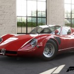 The mid-engined 1968 Alfa Romeo 33 Stradale coupé.